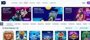 How the home page of the official 10Cric Casino website looks like