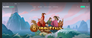 How the home page of the official Bet365 Casino website looks like