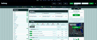 Sports betting page at Betway Casino