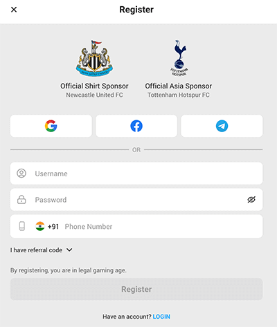 Fun88 Rеgіѕtrаtіοn fοrm