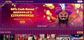 How the home page of the official Maharaja Fortune Casino website looks like
