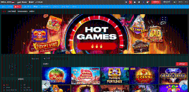 How the home page of the official Mega Pari Casino website looks like